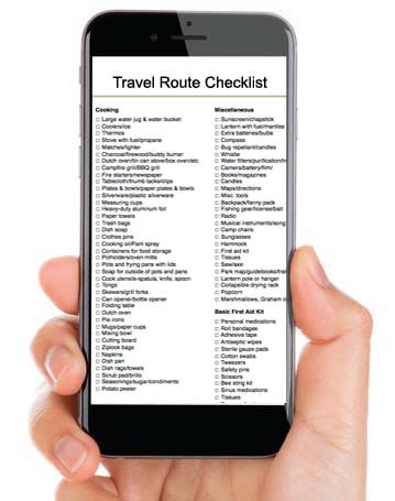 Travel Route Checklist